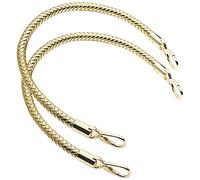 Piutouyar 2 Pcs 61cm/24 Inch Replacement Braided Purse Straps PU Leather Handbag Handles with Gold Spring Buckle for DIY Bag Accessories(Gold)