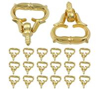 Piutouyar 20 Pcs Mini Pull Handles, Gold Cabinet Handles, Self-Tapping Screws Knobs, Metal Small Drawer Pulls for Jewelry Box Cupboard Wardrobe Dresser Furniture Hardware Decorative Knobs