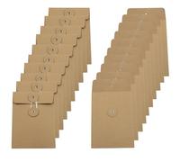 Piutouyar 20 Pcs String Tie Closure Kraft Paper Envelope, 14x10cm/5.51x3.94inch Vintage Brown Envelopes Square Small Envelopes for Photo Card Document Coin Stamp Organizer Office