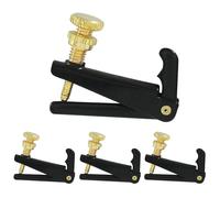 Piutouyar 3/4-4/4 Violin Fine Tuners, 4 Pcs Black Violin String Adjuster Metal Violin Fine Tuner