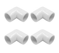 Piutouyar 4 Pcs 1/2" 90 Degree Right Angle Elbow PVC Pipe Fitting, 2 Way Furniture Grade Pipe Connector PVC Elbow Fitting Pipe Corner Connector for DIY Shelf Garden Support Structure