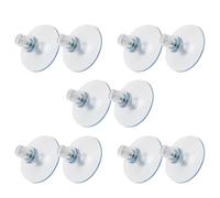 Piutouyar 53 mm/ 2.1 Inch Plastic Sucker Pad Holder, Round Strong Transparent Suction Pads, PVC Sucker with Screw Nut for Bathroom Wall, Window, Car Shade Cloth(10Pcs)