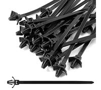 Piutouyar Cable Tie, 50 Pcs Black Nylon 120mm/4.7in Arrow Push Mount Material, Multi-Purpose Self-locking Wire Wrap Strap