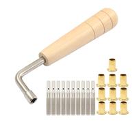 Piutouyar L-Shape Tuning Wrench with 10 Pcs Tuning Pin Nails, Professional Universal Tuning Tool Adjustment Harp Tuning Wrench for Lyre Harp Other Small Stringed Instrument