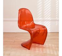 Piuytrew Modern S-Shaped Bar Chair,Bar Shaped Dining Chair,Creative Designer Acrylic Plastic Chair,Transparent Internet Celebrity Chair,Makeup Stool,6