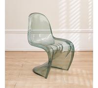 Piuytrew Modern S-Shaped Bar Chair,Bar Shaped Dining Chair,Creative Designer Acrylic Plastic Chair,Transparent Internet Celebrity Chair,Makeup Stool,7