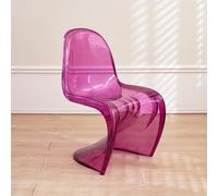 Piuytrew Modern S-Shaped Bar Chair, Transparent Acrylic Plastic Dining Chair, Art Deco Style, 5 Colors, Indoor/Outdoor Use