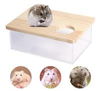 PIVBY Hamster Sand Bath Shower Box Dwarf Chinchilla Sauna Room Acrylic Digging Sand Container Small Animals Bathroom Toilet for Gerbil Hedgehog Squirrel