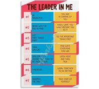 PIVJHF Leader In Me The 7 Habits Of Happy Kids Poster School Metal Tin Sign Wall Art for Bedroom Living Room Aesthetics Decor 8x12 inch