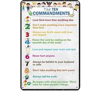 PIVJHF The Ten Commandments Chart Wall Decor Aluminum Metal Tin Sign,Religious Bible Art Deco Poster,Wall Art Decoration for Classroom,Home 8x12 in