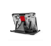 PIVOT A22A Atlas 10th Gen iPad Case - Rugged Tough Military-Grade Shockproof 360° Drop Protection, 120° Kickstand, Patented Cooling, Removable Screen Cover & Aviation Pilot - Clear Body/Red Clip