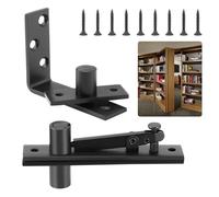 Pivot Hinge, Stainless Steel Hidden Door Pivot Hinge System, 180 Degree Rotation Wooden Invisible Door Hinges, Heavy Duty Secret Door Hinges for Hidden Door (Black)
