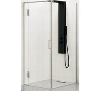 Pivot Shower Door Kinedo Ekinox P Hinges left, angled for side panel F 1000x2070mm Brushed Stainless Steel