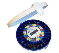Pivotell Advance Automatic Pill Dispenser with 24 Alarms with Solid White Lid & Blue Medication Tray