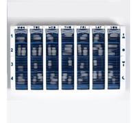 Pivotell Blue Weekly Pill Organiser - 7 Day (28 compartments / 4 doses a Day) Pill Storage with an Innovative Easy to Open Roller Shutter