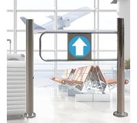 Pivoting Security Gate for Supermarket Entrance, 90-Degree Manual Access Door, Pole-Mounted for Store & Library, Left Opening, 60 x 100 cm, & Easy to Install