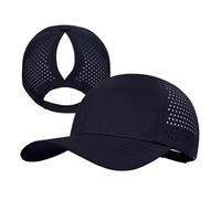 PivotWing Running Cap Soft Comfortable Fashion Lightweight Baseball Cap for Women Breathable Quick Dry Polyester High Ponytail Hat Hot Weather Outdoor Sports Gear, Navy 7 1/4