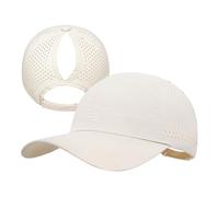 PivotWing Running Cap Soft Comfortable Fashion Lightweight Baseball Cap for Women Breathable Quick Dry Polyester High Ponytail Hat Hot Weather Outdoor Sports Gear, Beige 7 1/4