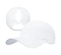PivotWing Running Cap Soft Comfortable Fashion Lightweight Baseball Cap for Women Breathable Quick Dry Polyester High Ponytail Hat Hot Weather Outdoor Sports Gear, White 7 1/4