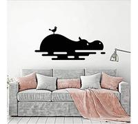 PiWine Adesivo Wall Cute Hippo Removable Art Deco Home Living Room Decal Kitchen Restaurant Bar Decoration Mural 30X62Cm