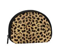 Piwine Leopard Animal Print Coin Purse Shell Mini Pouch Wallet Change Bag for Women Girls Kids