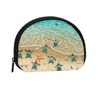 Piwine Turtle Starfish Coin Purse Shell Mini Pouch Wallet Change Bag for Women Girls Kids