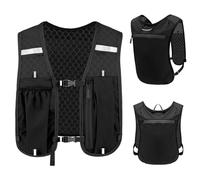 PIWOSGOL Running Vest Women & Men, Waterproof Cycling Backpack 2L + 500ml, Ultralight & Breathable, Reflective Running Vest with 3 Pockets - For Jogging, Trail Running, Marathon, Cycling