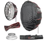 Pixapro 105cm 3ft Bowens S-Type Rice Bowl Softbox With Grid Easy-Open 16 Rods Circular Parabolic Soft Box Round Diffuser Studio Photo Key Light Portrait Product Photography Video (Silver)