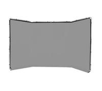 Pixapro 2.4x4m Collapsible Panoramic Background Frame With Black Muslin Cloths Green Screen Backdrop Photography Studio Photoshoot Fabric (Frame and Fabric, Grey)