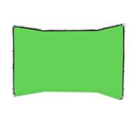 Pixapro 2.4x4m Collapsible Panoramic Background Frame With Black Muslin Cloths Green Screen Backdrop Photography Studio Photoshoot Fabric (Frame and Fabric, Green)