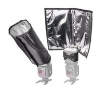 PIXAPRO 31x26.5cm Speedlite Bounce Card/Snoot Reflector Photography Lighting Video Light Flash Diffuser Studio Light Camera Photoshoot Portable Beginners Bounce Sheets Silver