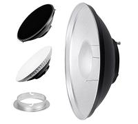 Pixapro 42cm Beauty Dish Reflector Photography Lighting Video Light Flash Diffuser Studio Light Camera Photoshoot Portable Beginners Bounce Sheets Filters (Silver, Elinchrom)