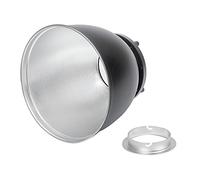 Pixapro 65 Degree High Performance Reflector Interchangeable Fitting Studio Photo Zoom Reflector Reflective Lighting Spillkill Light Control Wide Zoom Silver Metal Dish Photography (Elinchrom Fit)
