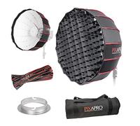 Pixapro 65cm 2ft Elinchrom Rice Bowl Softbox With Grid Easy-Open 16 Rods Circular Parabolic Softbox Soft Box Round Diffuser Studio Photo Key Light Portrait Product Photography (White)