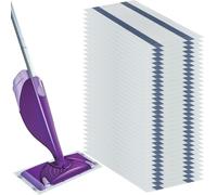 Pixaro 30PCS Mop Refill Pad, Cotton, White&Purple, 29x15cm, Compatible with Flash Power Mop, Ideal for Hard Floor, Tile, Wood