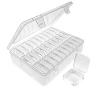 Pixaro Small Plastic Craft Storage Boxes, 30Pcs Bead Organiser Storage Box, Diamond Art Organiser Box, Clay Beads Craft Storages Boxes for Beads, Art DIY, Crafts, Jewelry and More Small Items