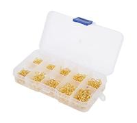PIXAXOHH 500pcs Fishing Hooks Set Carbon Steel Single Circle Fishhook Fly Fishing Carp Hooks (Gold)