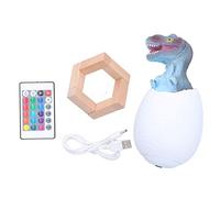 PIXAXOHH Touch Pat Sensor Night Light Dinosaur Egg Shape Bedside Lamp Lighting Toy USB Charging (Tyrannosaurus Rex 16-Color Remote Control)