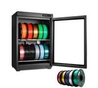 PixCy 3D Printer Filament Dry Cabinet,10-12/15-21 Spool Capacity,Metal Filament Sealed Drying Rack with Humidity Control,2-Tier Storage Shelves for 3D Printing Business 70L