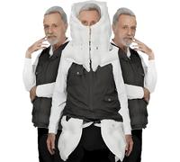 PixCy Reusable airbag Jacket Elderly Prevent Fall Smart airbag Vest With APP To View Exercise Data For Outdoor Use,Comprehensive Protection for the Elderly from Falling MaleBlack-XXL