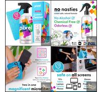 Pixel 500ml Screen Cleaner Spray & Microfiber Cloth Kit 500ml, Transparent