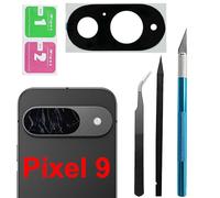 Pixel 9 Back Rear Camera Lens Glass Replacement for Google Pixel 9 Rear Camera Glass Replacement with Pre-Installed Adhesive and Repair Tool Kit