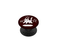 Pixel 90s Y2K Scary Cat Tomcat is Scared under Stars PopSockets Adhesive PopGrip