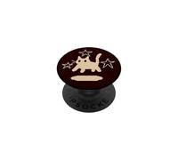 Pixel 90s Y2K Scary Tomcat Cat is Scared under Stars PopSockets Adhesive PopGrip