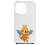Pixel Art Angel With Bow Retro 8-Bit Gaming Video Game Case for iPhone 13 Pro