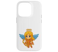 Pixel Art Angel With Bow Retro 8-Bit Gaming Video Game Case for iPhone 14 Pro