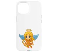 Pixel Art Angel With Bow Retro 8-Bit Gaming Video Game Case for iPhone 15