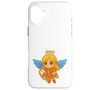 Pixel Art Angel With Bow Retro 8-Bit Gaming Video Game Case for iPhone 16 Plus