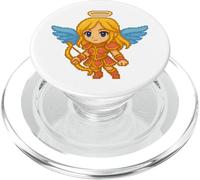 Pixel Art Angel With Bow Retro 8-Bit Gaming Video Game PopSockets PopGrip for MagSafe