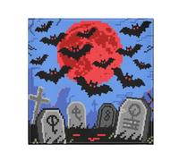 Pixel-Art Halloween Tombstone with Bats Halloween Decorations Heavy Cloth Dinner Napkins Fiesta Dinner Napkins Cloth Washable servilletas de Tela para Bordar 20 x 20in Set of 6